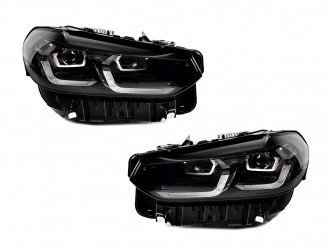 Фары Shadow Line Adaptive LED LCI рестайлинг для BMW X3 G01 F97 / X4 G02 F98 2021-2024 2шт. комплектные с блоками