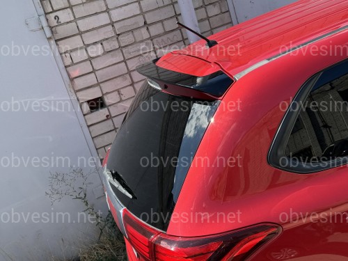 Спойлер козырек Mitsubishi Outlander 2012-2021 ABS пластик, цвет черный глянец