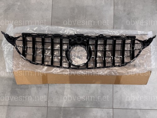 Решетка радиатора GT BLACK Mercedes C-Class W205 2019-2021 ПОД КАМЕРУ