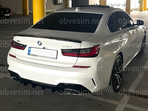 Накладка заднего бампера диффузор M-Performance 340i черная BMW 3 series G20 2019-2022