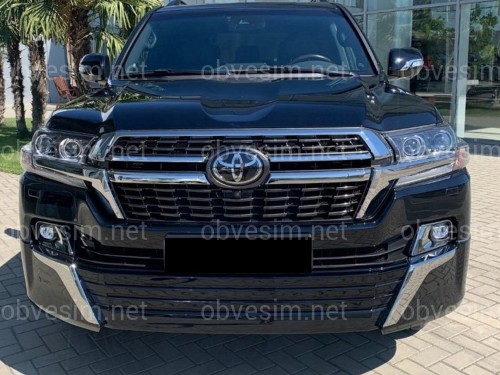 Обвес юбка переднего бампера Executive Lounge Toyota Land Cruiser 200 стиль 2021 цвет черный