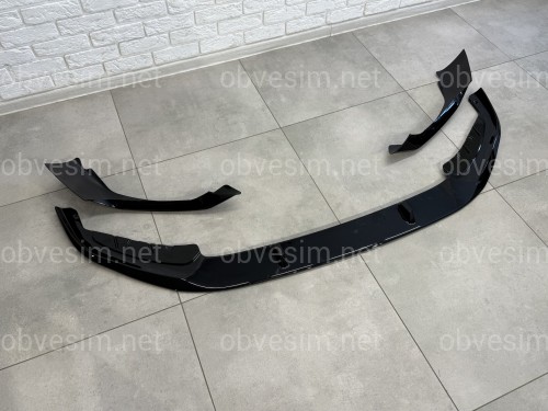 Накладка переднего бампера M Performance BMW 5 series G30 G31 LCI 2020-2023 , черный глянец