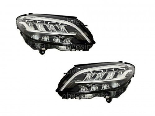 Фары Full LED рестайлинг 2019+ для Mercedes C-Class W205 2013-2021 комплектные с блоками 2шт.