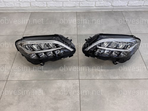 Фары Full LED рестайлинг 2019+ для Mercedes C-Class W205 2013-2021 комплектные с блоками 2шт.
