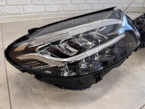 Фары Full LED рестайлинг 2019+ для Mercedes C-Class W205 2013-2021 комплектные с блоками 2шт.