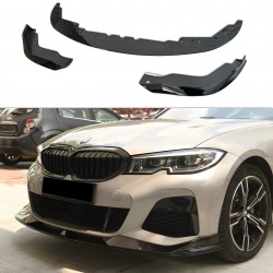 Накладка переднего бампера M-Performance стиль AC Schnitzer для BMW 3 series G20 G21 2017-2022 ABS пластик, цвет черный глянец