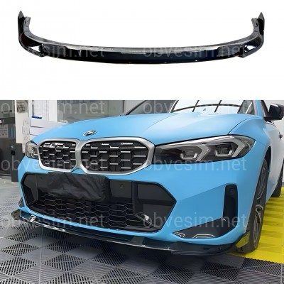 Накладка переднего бампера M-Performance BMW 3 series G20 G21 LCI 2022+ ABS пластик, цвет черный глянец