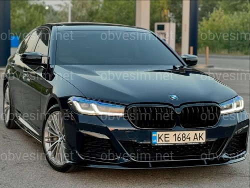 Накладка переднего бампера M Performance BMW 5 series G30 G31 LCI 2020-2023 , черный глянец