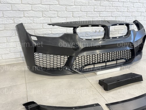 Передний бампер в сборе в стиле M5 F90 для BMW 3 Series F30 F31 2012-2018 (под омыватели / без отверстий под парктроники)
