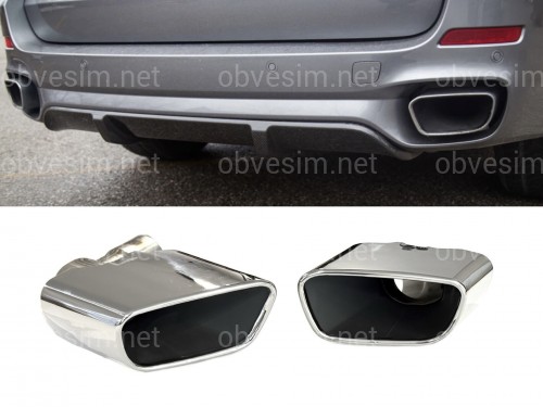 Насадки на выхлопные трубы CHROME M Paket BMW X5 F15 2014-2018