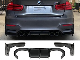 Накладка заднего бампера диффузор M-Vorsteiner к бамперу M3 для BMW 3 series F30 2012-2018, цвет черный глянец