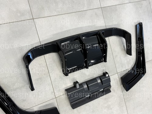 Накладка заднего бампера диффузор M-Vorsteiner к бамперу M3 для BMW 3 series F30 2012-2018, цвет черный глянец