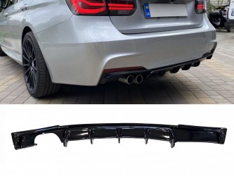 Диффузор накладка заднего бампера M-Performance BMW 3 series F30 2012-2018 под одну двойную выхлопную трубу ГЛЯНЦЕВЫЙ 00----