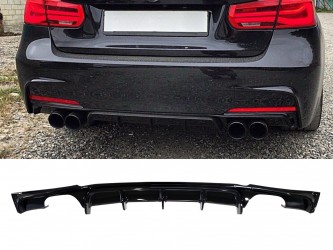 Диффузор накладка заднего бампера M-Performance BMW 3 series F30 2012-2018 под две двойные выхлопные трубы ГЛЯНЦЕВЫЙ 00--00