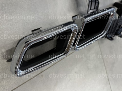 Диффузор заднего бампера + насадки выхлопа GLE63 AMG Mercedes-Benz GLE class W166 2015-2018