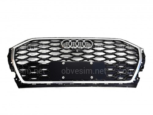 Решетка радиатора для Audi Q5 Sportback 2021-2024 чёрная с хромом 80G 853 651 3Q7