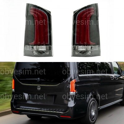 Задние LED фонари рестайлинг 2023+ для Mercedes W447 Vito / V-class / Metris 2014- , комплект 2шт.