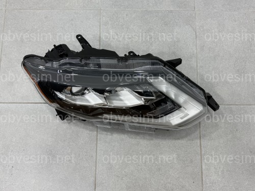 Правая фара Full LED 2 линзы ХРОМ для Nissan Rogue 32 2017-2020