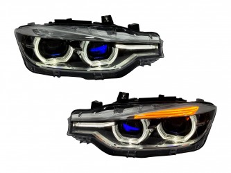 Фары 2 линзы FULL LED для BMW 3 series F30 F31 2012-2018 2шт, КСЕНОН В ЛЕД