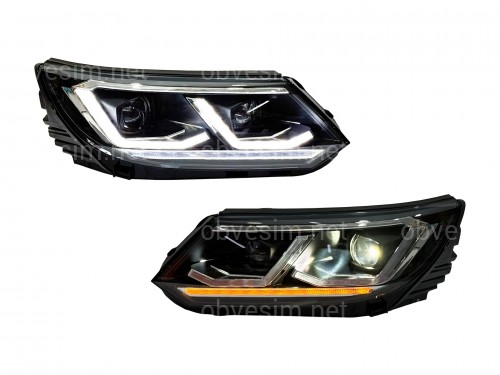 Фары FULL LED Volkswagen Tiguan 2013-2018 2шт. комплектные с блоками, ЗАМЕНА ГАЛОГЕНА