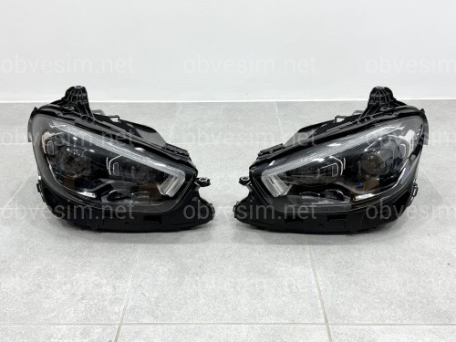 Фары Full LED в стиле MULTIBEAM рестайлинг для Mercedes E-Class W213 2020-2023, комплект 2шт.