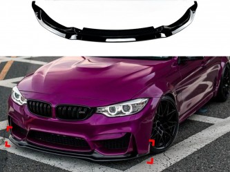 Юбка переднего бампера BMW M4 F81 F82 F83 абс пластик, черный глянец