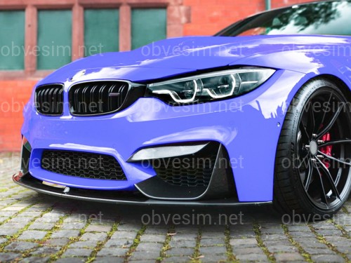 Юбка переднего бампера BMW M4 F81 F82 F83 абс пластик, черный глянец