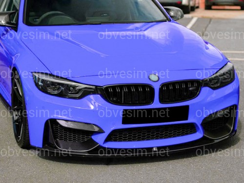 Юбка переднего бампера BMW M4 F81 F82 F83 абс пластик, черный глянец