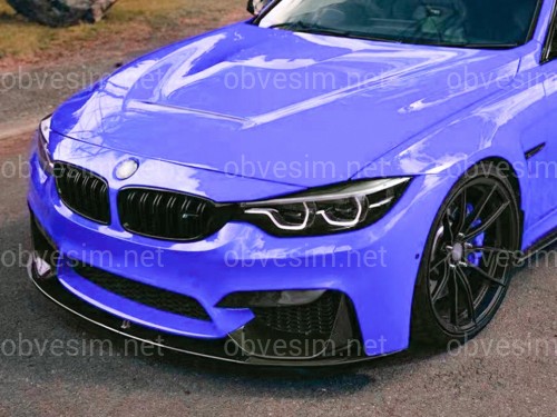 Юбка переднего бампера BMW M4 F81 F82 F83 абс пластик, черный глянец