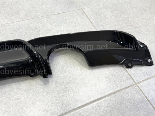 Диффузор накладка заднего бампера M-Performance BMW 3 series F30 2012-2018 под две одинарные выхлопные трубы ГЛЯНЦЕВЫЙ 0---0
