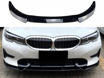 Накладка переднего бампера BMW 3 series G20 G21 2018-2022 ABS пластик, цвет черный глянец