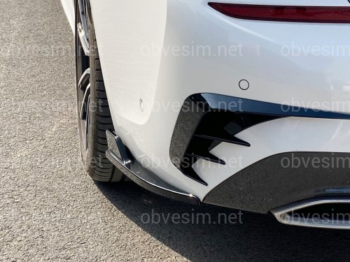 Лезвия уголки заднего бампера M-Performance BMW 3 series G20 2018-2022, 2шт. черный глянец