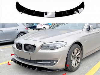 Юбка накладка переднего бампера BMW 5 series F10 F11 2010-2013 ABS пластик, цвет черный глянец