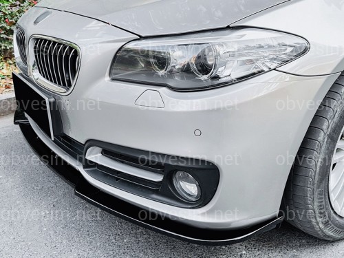 Юбка накладка переднего бампера BMW 5 series F10 F11 LCI 2013-2016 ABS пластик, цвет черный глянец