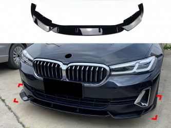 Юбка накладка переднего бампера BMW 5 series G30 G31 LCI 2020-2023 ABS пластик, черный глянец