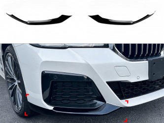 Клыки переднего бампера M performance BMW 5 series G30 G31 LCI 2020-2023 ABS пластик, черный глянец
