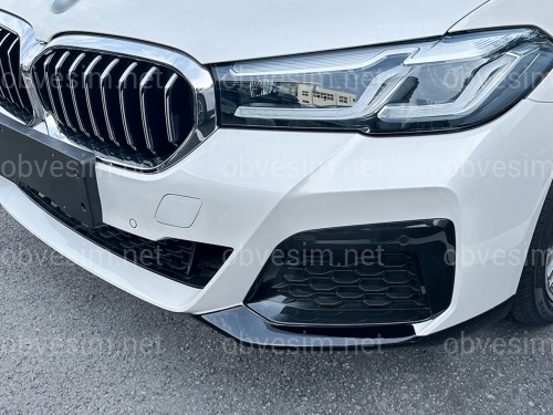 Клыки переднего бампера M performance BMW 5 series G30 G31 LCI 2020-2023 ABS пластик, черный глянец