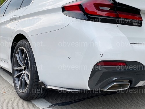 Лезвия накладки заднего бампера M-Performance BMW 5 series G30 2017-2023 2шт. ABS пластик, черный глянец