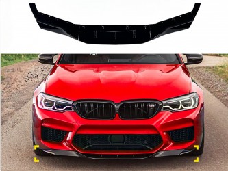 Юбка накладка переднего бампера M5 BMW 5 series G30 G31 M5 F90 2016-2020 ABS пластик, черный глянец