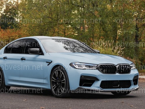 Юбка накладка переднего бампера M5 BMW 5 series G30 G31 M5 F90 LCI 2020-2023 ABS пластик, черный глянец
