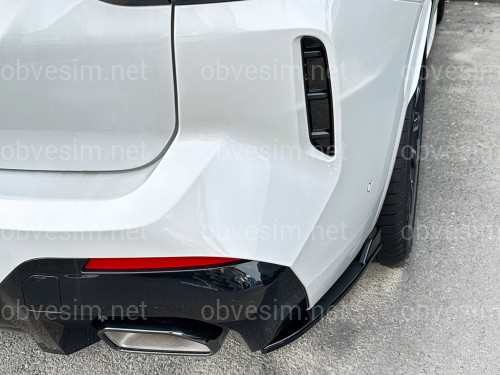 Лезвия накладки заднего бампера M-Performance BMW X3 G01 LCI 2022-2024 2шт. ABS пластик, черный глянец