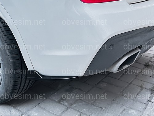 Лезвия накладки заднего бампера M-Performance BMW X3 G01 2018-2022 2шт. ABS пластик, черный глянец