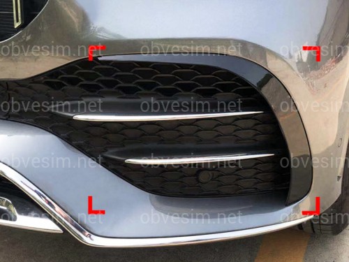 Накладки бампера AMG line для Mercedes GLE-Class W167 C167 2019-2023 2шт. ABS пластик, цвет черный глянец