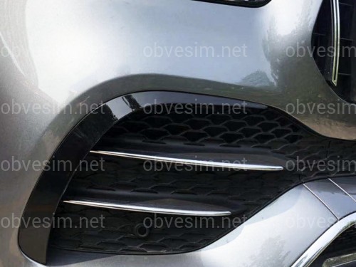 Накладки бампера AMG line для Mercedes GLE-Class W167 C167 2019-2023 2шт. ABS пластик, цвет черный глянец