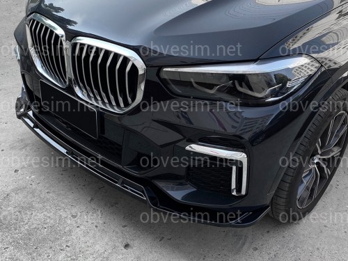 Юбка переднего бампера M-Perfomance для BMW X5 G05 2019-2022 ABS пластик, черный глянец