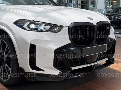Юбка переднего бампера M-Perfomance для BMW X5 G05 LCI 2022+ ABS пластик, черный глянец