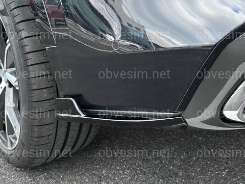 Лезвия накладки заднего бампера M-Performance BMW X5 G05 2019-  2шт. ABS пластик, черный глянец