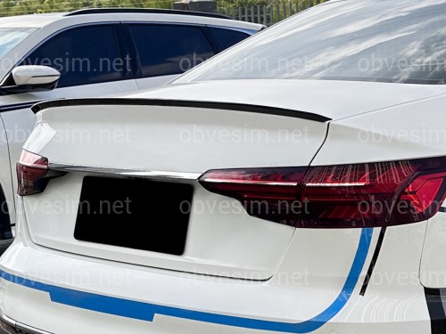 Спойлер лип стиль S4 для Audi A4 B9 2015-2023 ABS пластик, цвет черный глянец