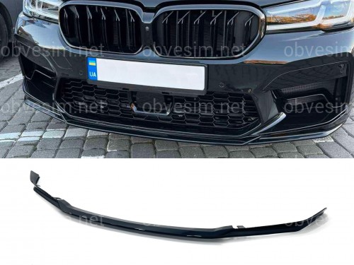Накладка переднего бампера Competition style BMW 5 series G30 G31 ТОЛЬКО К БАМПЕРУ В СТИЛЕ M5 F90 LCI 2020+ , черный глянец