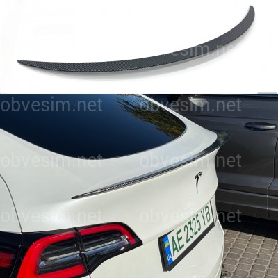 Спойлер лип для Tesla Model Y 2020-2024 ABS пластик, цвет карбон